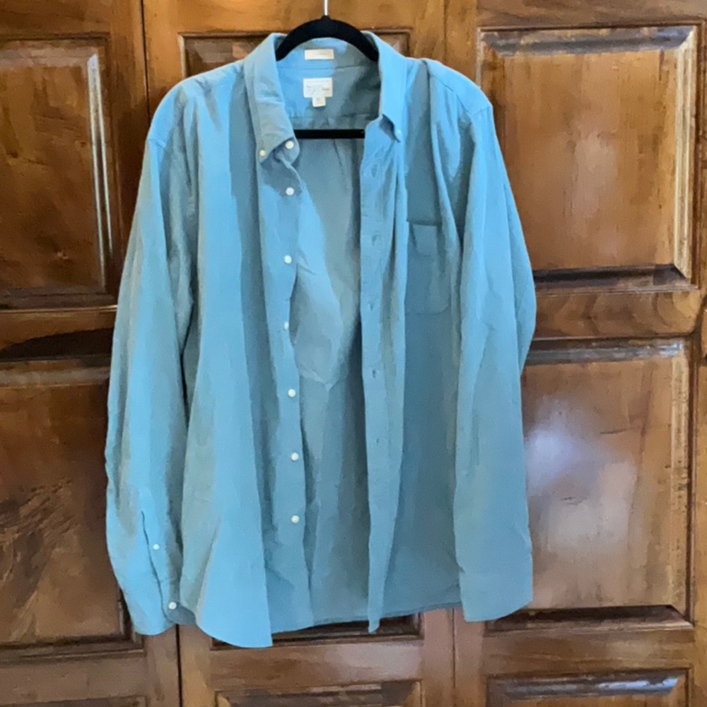 J. Crew Men's Lightweight Button-Down Shirt Jacket - Corduroyed Material Teal